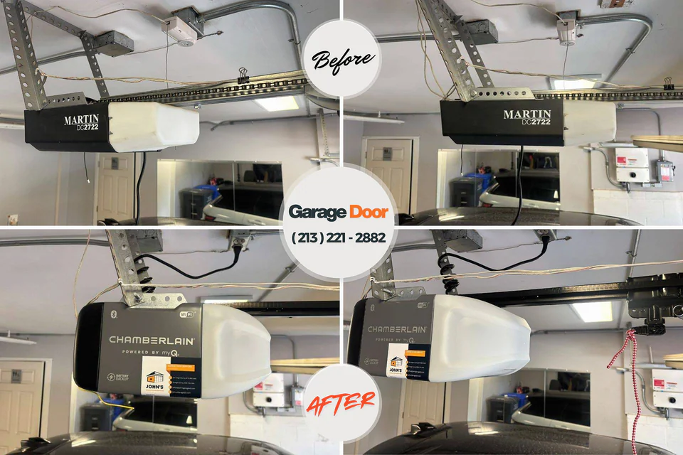 Before and after: garage door repair North Judson, IN